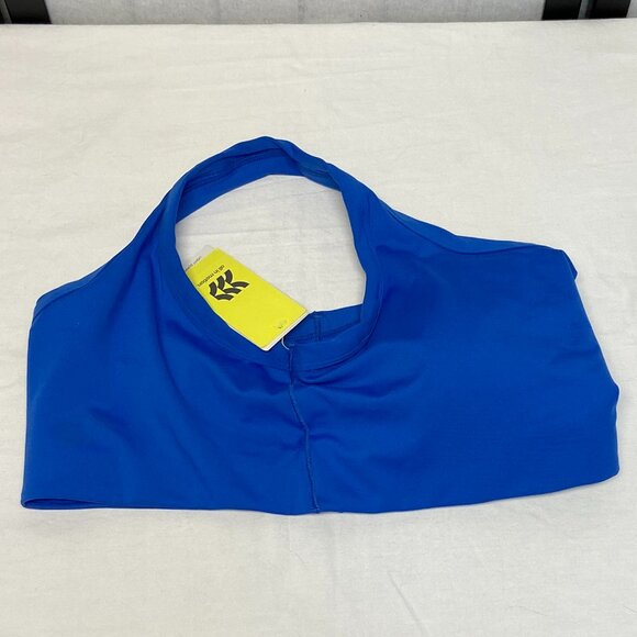 All in Motion NWT Brushed Sculpt Light One Shoulder Asymmetrical Crop Bra Blue - Picture 5 of 8